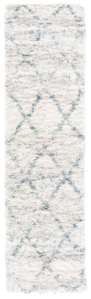 Safavieh Fontana Shag 886 Power Loomed Shag & Flokati Rug Turquoise / Ivory 9' x 12'
