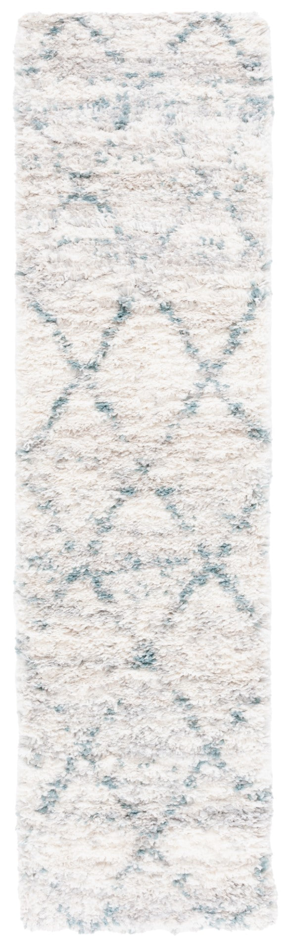 Safavieh Fontana Shag 886 Power Loomed Shag & Flokati Rug Turquoise / Ivory 9' x 12'