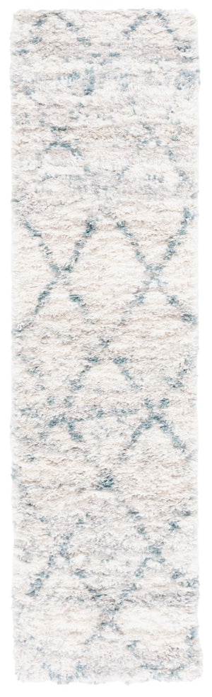 Safavieh Fontana Shag Area Rug - Cozy Moroccan Design In Soft Polypropylene For Elegant Home Décor Turquoise ,Ivory Polypropylene Pile Fnt886j-5sq