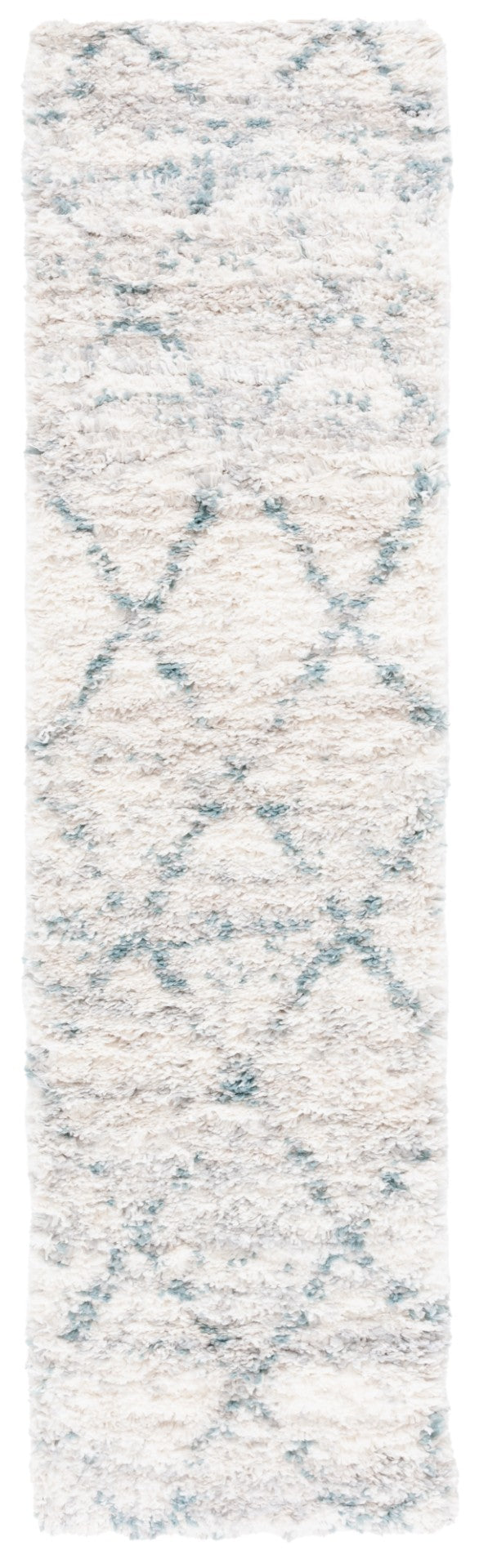 Safavieh Fontana Shag Area Rug - Cozy Moroccan Design In Soft Polypropylene For Elegant Home Décor Turquoise ,Ivory Polypropylene Pile Fnt886j-5sq