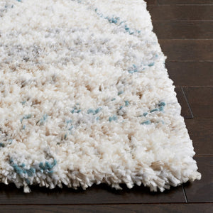 Safavieh Fontana Shag 886 Power Loomed Shag & Flokati Rug Turquoise / Ivory 5'-3" x 7'-6"