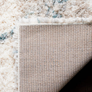 Safavieh Fontana Shag 886 Power Loomed Shag & Flokati Rug Turquoise / Ivory 5'-3" x 7'-6"