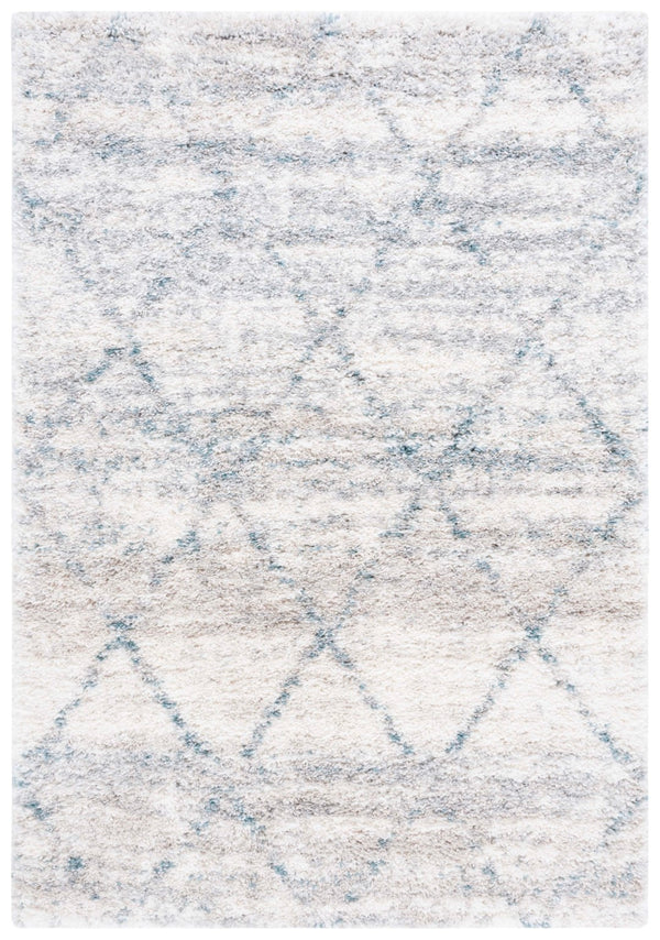Safavieh Fontana Shag 886 Power Loomed Shag & Flokati Rug Turquoise / Ivory 5'-3" x 7'-6"