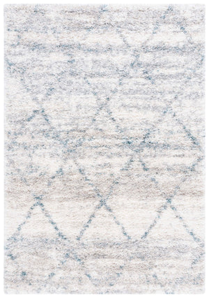 Safavieh Fontana Shag Area Rug - Cozy Moroccan Design In Soft Polypropylene For Elegant Home Décor Turquoise ,Ivory Polypropylene Pile Fnt886j-5sq