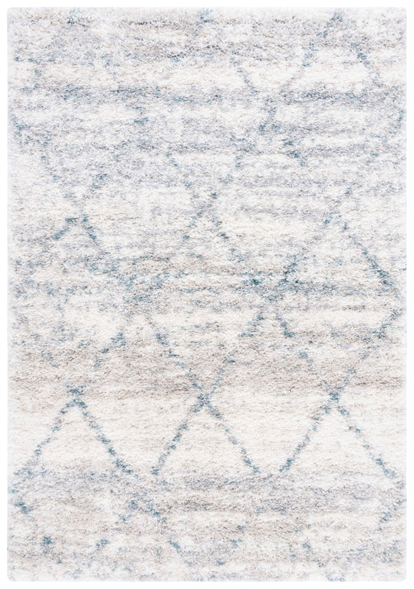 Safavieh Fontana Shag Area Rug - Cozy Moroccan Design In Soft Polypropylene For Elegant Home Décor Turquoise ,Ivory Polypropylene Pile Fnt886j-5sq