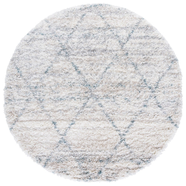 Safavieh Fontana Shag Area Rug - Cozy Moroccan Design In Soft Polypropylene For Elegant Home Décor Turquoise ,Ivory Polypropylene Pile Fnt886j-5sq