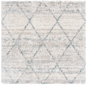 Safavieh Fontana Shag 886 Power Loomed Shag & Flokati Rug Turquoise / Ivory 6'-7" x 6'-7" Square