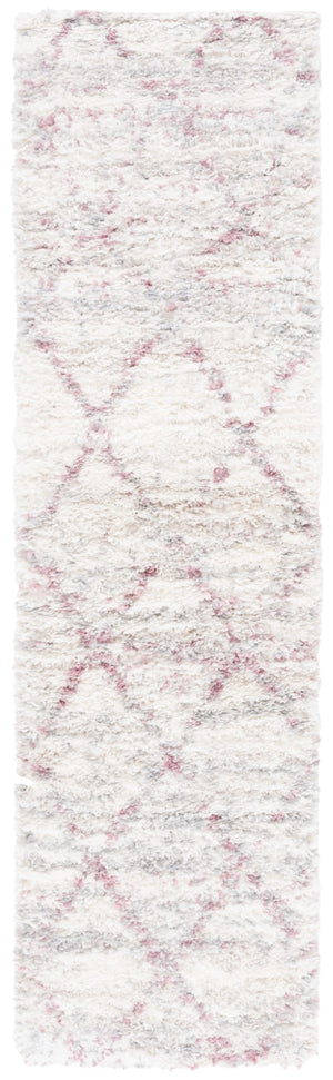 Safavieh Fontana Shag 886 Power Loomed Shag & Flokati Rug Pink / Ivory 9' x 12'