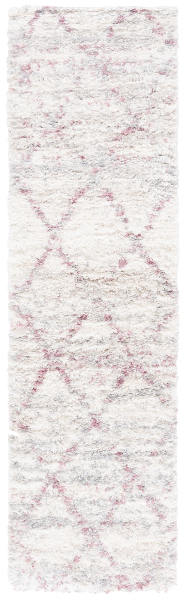 Safavieh Fontana Shag 886 Power Loomed Shag & Flokati Rug Pink / Ivory 9' x 12'