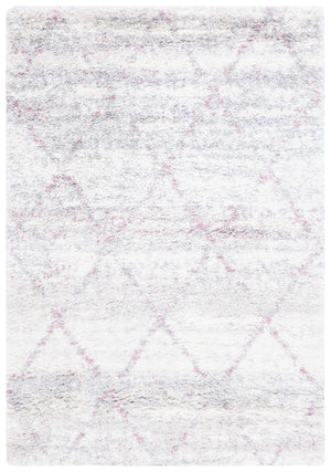 Safavieh Fontana Shag 886 Power Loomed Shag & Flokati Rug Pink / Ivory 5'-3" x 7'-6"