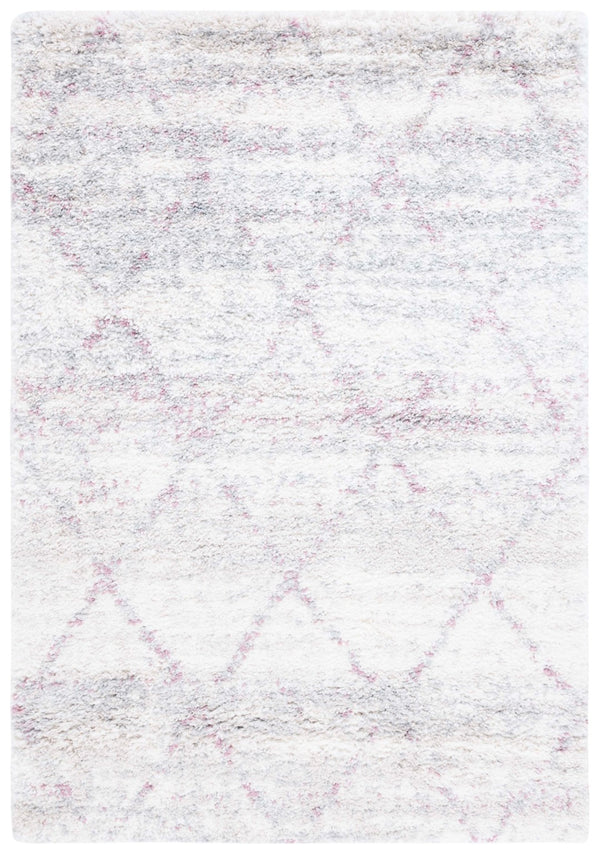 Safavieh Fontana Shag 886 Power Loomed Shag & Flokati Rug Pink / Ivory 5'-3" x 7'-6"