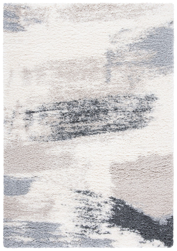 Safavieh Fontana Shag Area Rug - Luxurious Turkish Design In Soft Neutral Tones For Elegant Home Décor Ivory ,Grey Polypropylene Pile Fnt892a-26