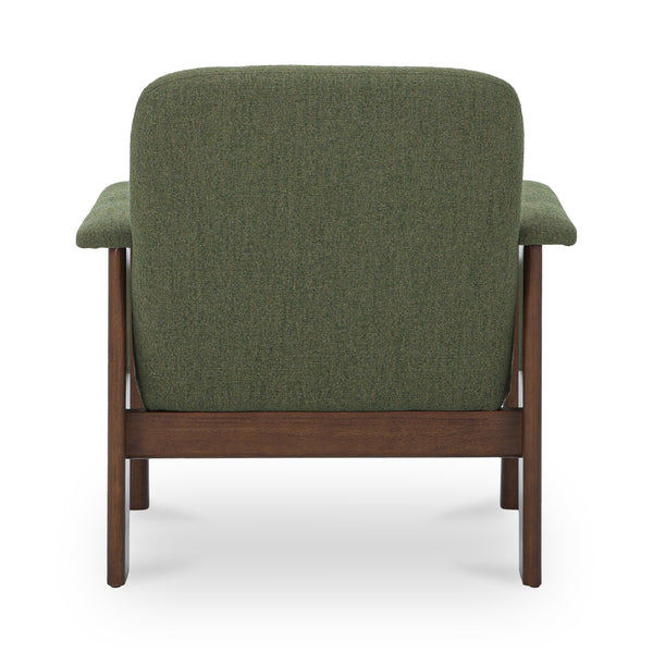 Moe's Home Parker Lounge Chair - Mid-century Modern Comfort With Eco-friendly Design And Elegant Button Tufting Green Upholstery, 100% Recycled Polyester,Mdf,Plywood,Pine,Rubberwood Fo-1000-16