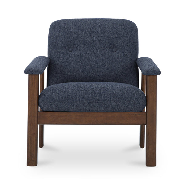 Moe's Home Parker Lounge Chair - Mid-century Modern Comfort With Eco-friendly Design And Elegant Button Tufting Blue Upholstery, Recycled 100% Polyester,Frame, Mdf,Plywood,Pine Fo-1000-19