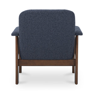 Moe's Home Parker Lounge Chair - Mid-century Modern Comfort With Eco-friendly Design And Elegant Button Tufting Blue Upholstery, Recycled 100% Polyester,Frame, Mdf,Plywood,Pine Fo-1000-19