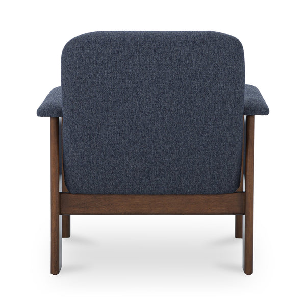 Moe's Home Parker Lounge Chair - Mid-century Modern Comfort With Eco-friendly Design And Elegant Button Tufting Blue Upholstery, Recycled 100% Polyester,Frame, Mdf,Plywood,Pine Fo-1000-19