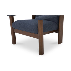 Moe's Home Parker Lounge Chair - Mid-century Modern Comfort With Eco-friendly Design And Elegant Button Tufting Blue Upholstery, Recycled 100% Polyester,Frame, Mdf,Plywood,Pine Fo-1000-19