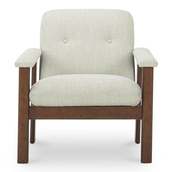 Moe's Home Parker Lounge Chair - Mid-century Modern Comfort With Eco-friendly Design And Elegant Button Tufting Beige Upholstery, Recycled 100% Polyester,Frame, Mdf,Plywood,Pine Fo-1000-34