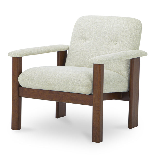 Moe's Home Parker Lounge Chair - Mid-century Modern Comfort With Eco-friendly Design And Elegant Button Tufting Beige Upholstery, Recycled 100% Polyester,Frame, Mdf,Plywood,Pine Fo-1000-34