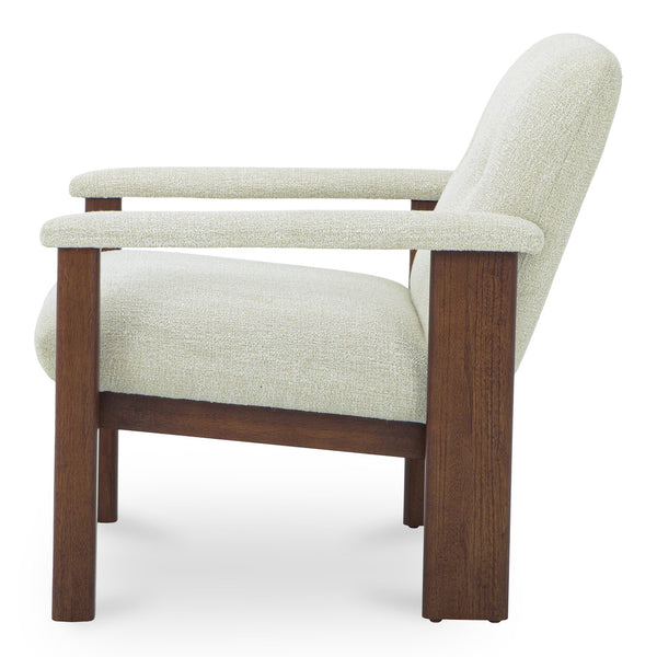 Moe's Home Parker Lounge Chair - Mid-century Modern Comfort With Eco-friendly Design And Elegant Button Tufting Beige Upholstery, Recycled 100% Polyester,Frame, Mdf,Plywood,Pine Fo-1000-34