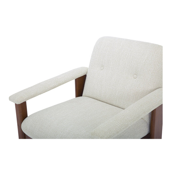 Moe's Home Parker Lounge Chair - Mid-century Modern Comfort With Eco-friendly Design And Elegant Button Tufting Beige Upholstery, Recycled 100% Polyester,Frame, Mdf,Plywood,Pine Fo-1000-34