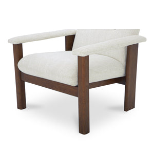 Moe's Home Parker Lounge Chair - Mid-century Modern Comfort With Eco-friendly Design And Elegant Button Tufting Beige Upholstery, Recycled 100% Polyester,Frame, Mdf,Plywood,Pine Fo-1000-34