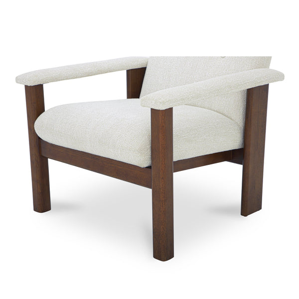 Moe's Home Parker Lounge Chair - Mid-century Modern Comfort With Eco-friendly Design And Elegant Button Tufting Beige Upholstery, Recycled 100% Polyester,Frame, Mdf,Plywood,Pine Fo-1000-34