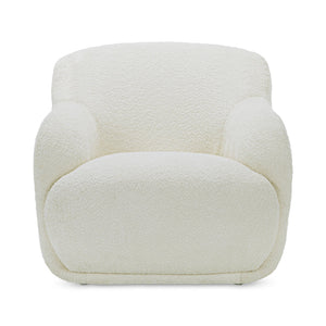 Moe's Home Stevie Lounge Chair - High Back Comfort With Soft Upholstery For Ultimate Relaxation And Style White Upholstery, 50% Recycled Polyester,50% Polyester,Frame, Mdf,Plywood,Pine Fo-1001-05