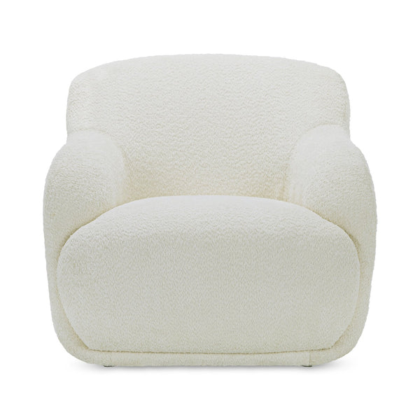 Moe's Home Stevie Lounge Chair - High Back Comfort With Soft Upholstery For Ultimate Relaxation And Style White Upholstery, 50% Recycled Polyester,50% Polyester,Frame, Mdf,Plywood,Pine Fo-1001-05