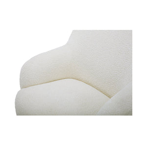 Moe's Home Stevie Lounge Chair - High Back Comfort With Soft Upholstery For Ultimate Relaxation And Style White Upholstery, 50% Recycled Polyester,50% Polyester,Frame, Mdf,Plywood,Pine Fo-1001-05
