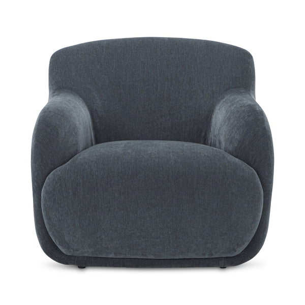 Moe's Home Stevie Lounge Chair - High Back Comfort With Soft Upholstery For Ultimate Relaxation And Style Blue Upholstery, 50% Recycled Polyester,50% Virgin Polyester,Frame, Mdf,Plywood,Pine Fo-1001-19