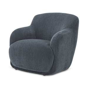 Moe's Home Stevie Lounge Chair - High Back Comfort With Soft Upholstery For Ultimate Relaxation And Style Blue Upholstery, 50% Recycled Polyester,50% Virgin Polyester,Frame, Mdf,Plywood,Pine Fo-1001-19
