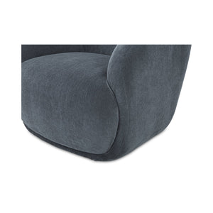 Moe's Home Stevie Lounge Chair - High Back Comfort With Soft Upholstery For Ultimate Relaxation And Style Blue Upholstery, 50% Recycled Polyester,50% Virgin Polyester,Frame, Mdf,Plywood,Pine Fo-1001-19