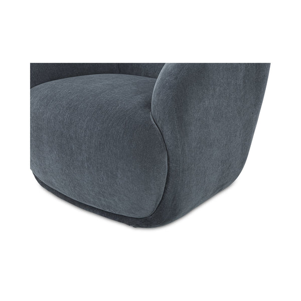 Moe's Home Stevie Lounge Chair - High Back Comfort With Soft Upholstery For Ultimate Relaxation And Style Blue Upholstery, 50% Recycled Polyester,50% Virgin Polyester,Frame, Mdf,Plywood,Pine Fo-1001-19