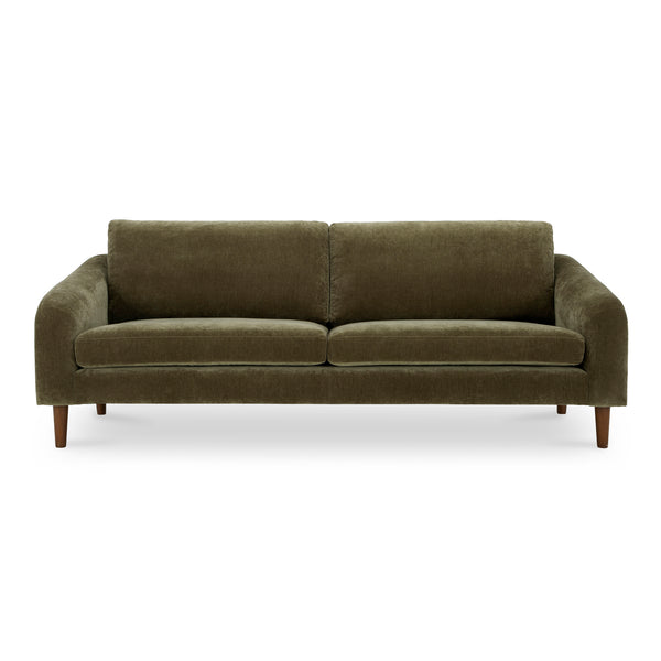 Moe's Home Quinn Sofa - Timeless Comfort With Sustainable Design In Versatile Styles For Any Living Space Green Upholstery, Recycled 100% Polyester,Frame, Mdf,Plywood,Pine Fo-1004-27