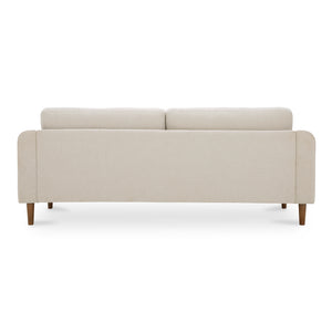Moe's Home Quinn Sofa - Timeless Comfort With Sustainable Design In Versatile Styles For Any Living Space Beige Upholstery, Recycled 100% Polyester,Frame, Mdf,Plywood,Pine Fo-1004-34