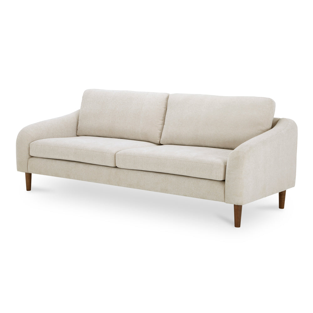 Moe's Home Quinn Sofa - Timeless Comfort With Sustainable Design In Versatile Styles For Any Living Space Beige Upholstery, Recycled 100% Polyester,Frame, Mdf,Plywood,Pine Fo-1004-34