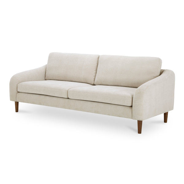 Moe's Home Quinn Sofa - Timeless Comfort With Sustainable Design In Versatile Styles For Any Living Space Beige Upholstery, Recycled 100% Polyester,Frame, Mdf,Plywood,Pine Fo-1004-34