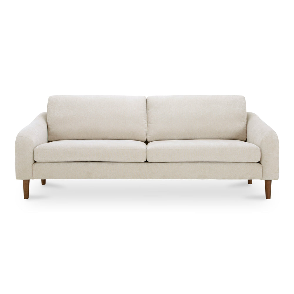 Moe's Home Quinn Sofa - Timeless Comfort With Sustainable Design In Versatile Styles For Any Living Space Beige Upholstery, Recycled 100% Polyester,Frame, Mdf,Plywood,Pine Fo-1004-34