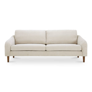 Moe's Home Quinn Sofa - Timeless Comfort With Sustainable Design In Versatile Styles For Any Living Space Beige Upholstery, Recycled 100% Polyester,Frame, Mdf,Plywood,Pine Fo-1004-34