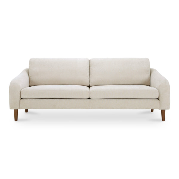 Moe's Home Quinn Sofa - Timeless Comfort With Sustainable Design In Versatile Styles For Any Living Space Beige Upholstery, Recycled 100% Polyester,Frame, Mdf,Plywood,Pine Fo-1004-34