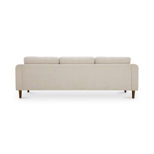 Moe's Home Quinn 98in Sectional Sofa With Reversible Chaise Ottoman For Versatile Living Space Comfort Beige Upholstery, Recycled 100% Polyester,Frame, Mdf,Plywood,Pine Fo-1005-34