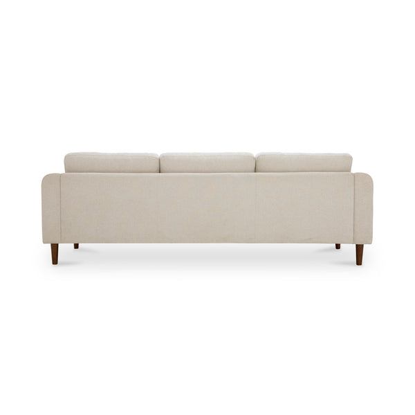 Moe's Home Quinn 98in Sectional Sofa With Reversible Chaise Ottoman For Versatile Living Space Comfort Beige Upholstery, Recycled 100% Polyester,Frame, Mdf,Plywood,Pine Fo-1005-34