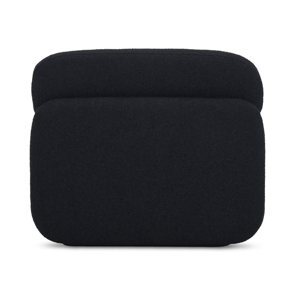 Moe's Home Scout Lounge Chair – Retro 70s Inspired Design With Textured Bouclé Upholstery For Modern Comfort Black Upholstery, 95% Polyester,5% Arcrylic,Frame, Mdf,Plywood,Pine Fo-1007-02