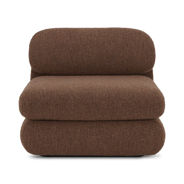 Moe's Home Scout Lounge Chair – Retro 70s Inspired Design With Textured Bouclé Upholstery For Modern Comfort Brown Upholstery, Polyester 86% Acrylic 7% Wool 7%.,Frame, Mdf,Plywood,Pine Fo-1007-03