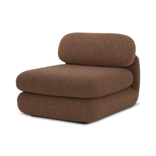 Moe's Home Scout Lounge Chair – Retro 70s Inspired Design With Textured Bouclé Upholstery For Modern Comfort Brown Upholstery, Polyester 86% Acrylic 7% Wool 7%.,Frame, Mdf,Plywood,Pine Fo-1007-03