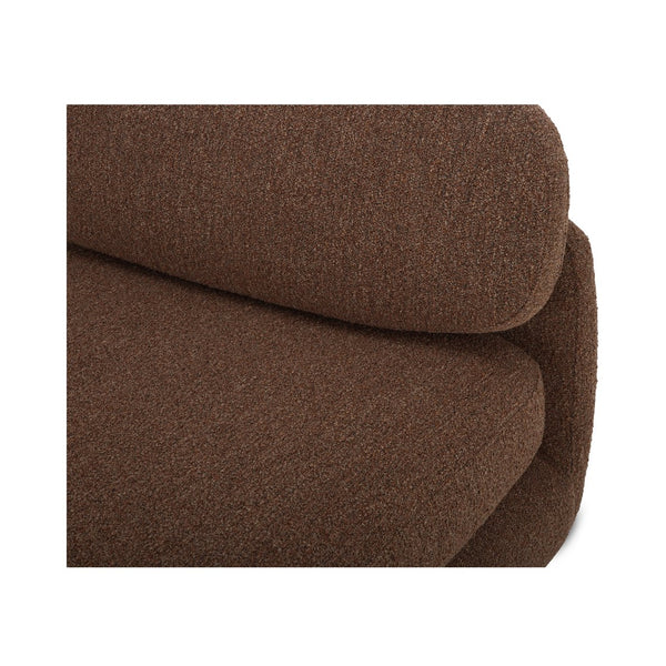 Moe's Home Scout Lounge Chair – Retro 70s Inspired Design With Textured Bouclé Upholstery For Modern Comfort Brown Upholstery, Polyester 86% Acrylic 7% Wool 7%.,Frame, Mdf,Plywood,Pine Fo-1007-03