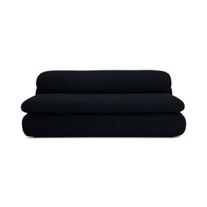 Moe's Home Scout Sofa - Retro-inspired Bouclé Elegance With Curved Design And Plush Comfort For Modern Living Black Upholstery, 95% Polyester,5% Arcrylic,Frame, Mdf,Plywood,Pine Fo-1008-02