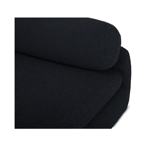 Moe's Home Scout Sofa - Retro-inspired Bouclé Elegance With Curved Design And Plush Comfort For Modern Living Black Upholstery, 95% Polyester,5% Arcrylic,Frame, Mdf,Plywood,Pine Fo-1008-02