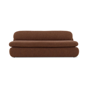 Moe's Home Scout Sofa - Retro-inspired Bouclé Elegance With Curved Design And Plush Comfort For Modern Living Brown Upholstery, Polyester 86% Acrylic 7% Wool 7%.,Frame, Mdf,Plywood,Pine Fo-1008-03